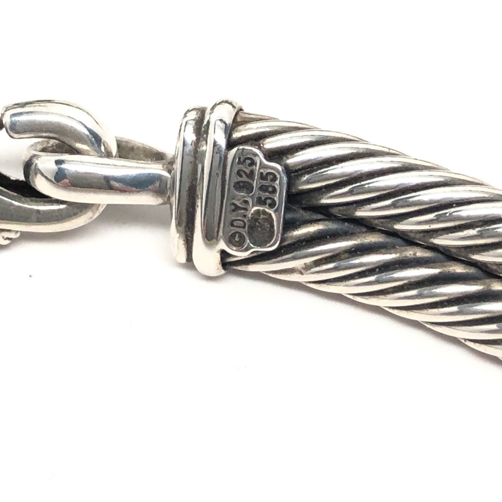 David Yurman Diamond Double Cable Metro Necklace - Picture 8 of 11